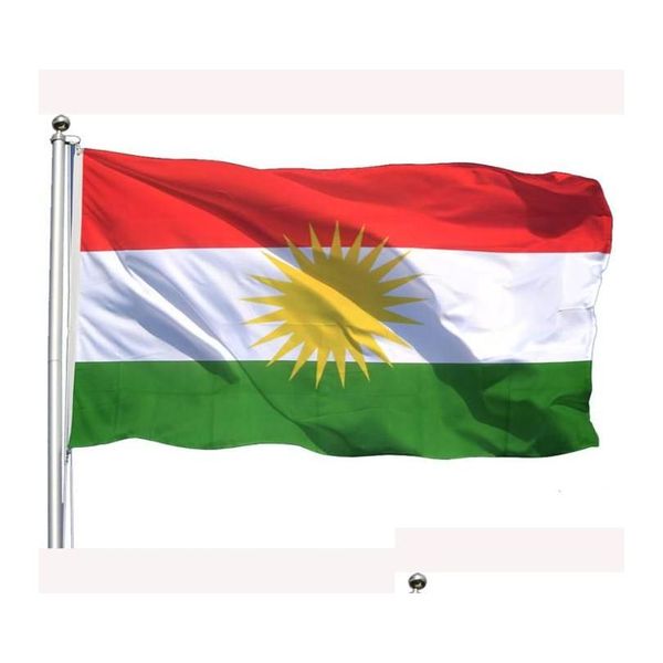 Banner-Flaggen, Kurdistan-Flagge, 90 x 150 cm, kurdisches Nationalland, 3 x 5 Fuß, bedruckte Banner aus Polyestergewebe mit hoher Qualität, 9875164 Drop Dh9C2