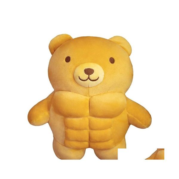 Dolls de pel￺cia p￣o fofo muscular grande urso le￣o porco boneca namorado travesseiro de cura no presente de anivers￡rio 220329 entrega de entrega de gif GIF dhk0a