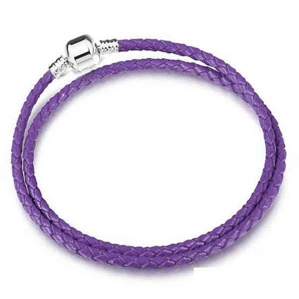 Braccialetti con ciondoli S925 Bracciale di design Sier Original Fit Pandora Catena in pelle Gioielli Consegna a goccia Dhrwu