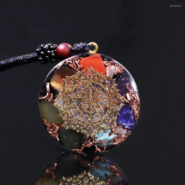 Подвесные ожерелья Оргонитское колье натуральное хрустальное свечение в темной энергии, чакра, защита от эм -эД, заживляющие ювелирные изделия