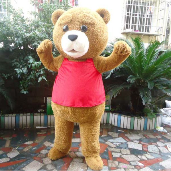 Pelz Teddybär Maskottchen Kostümanzüge Party -Kleid -Outfits Werbefigur Carnival Halloween Weihnachtsfestgaser Erwachsene