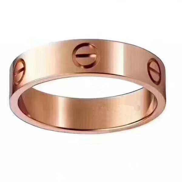 anel de parafuso feminino anéis de amor senhora casal anéis clássico jóias de luxo titânio liga de aço banhado a ouro ouro prata rosa nunca desbota não alérgico 4/5/6mm