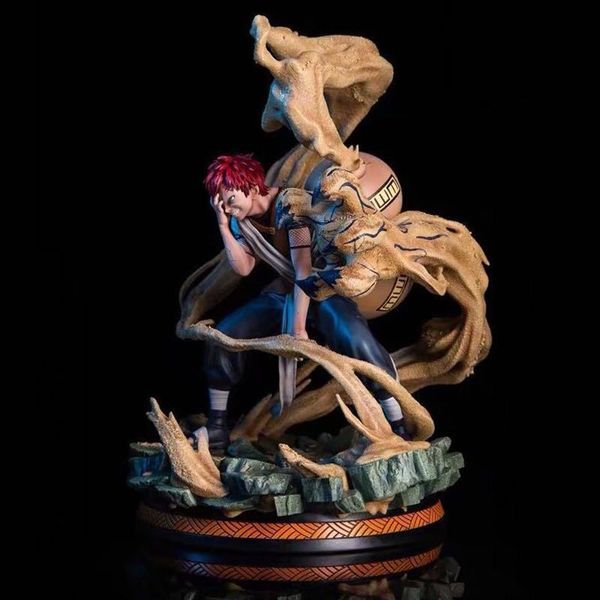 Giocattolo di decompressione Anime GK Shippuden Gaara Figura Nuvola di sabbia Statua di tempesta di sabbia Figurine Modello Giocattolo Bambola Regalo di Natale