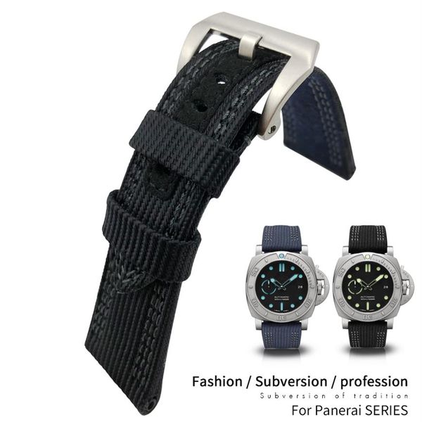 Cinturino per orologio nuovo stile in tessuto di nylon di alta qualità da 26 mm per cinturino impermeabile per uomo con fibbia ad ago in acciaio inossidabile Pam985 F194b
