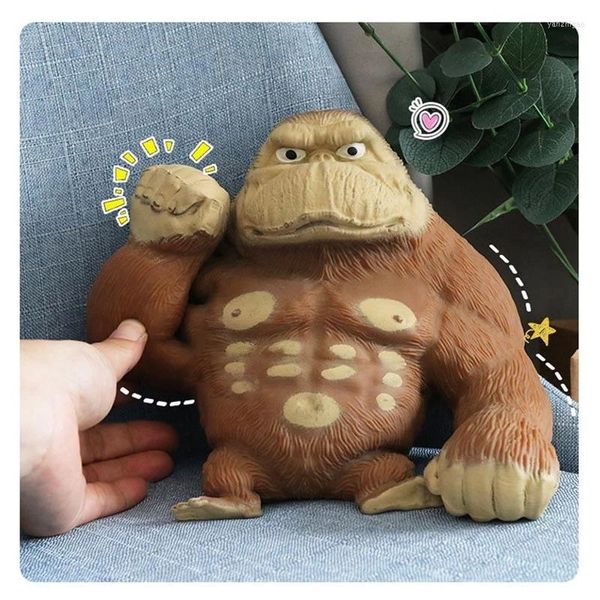 Dekorative Figuren Dekompression Gorilla Wet Soft Fidgety Influencer Elastic Monkey Anti-Stress-Spielzeug Lustige Geschenke für Erwachsene und Kinder