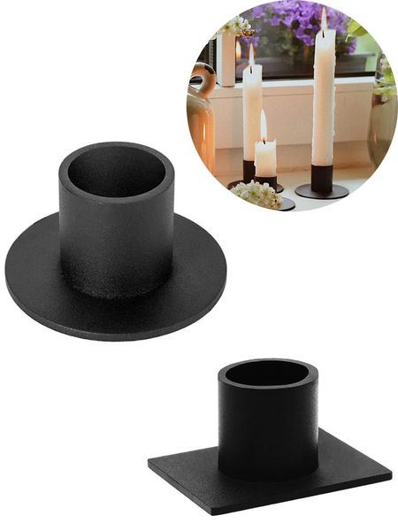 Titulares de velas pretas Retro Candlestick Holder Farmhouse Decor para Festas de Casamento em casa Presentes de inauguração de casa KDJK2212