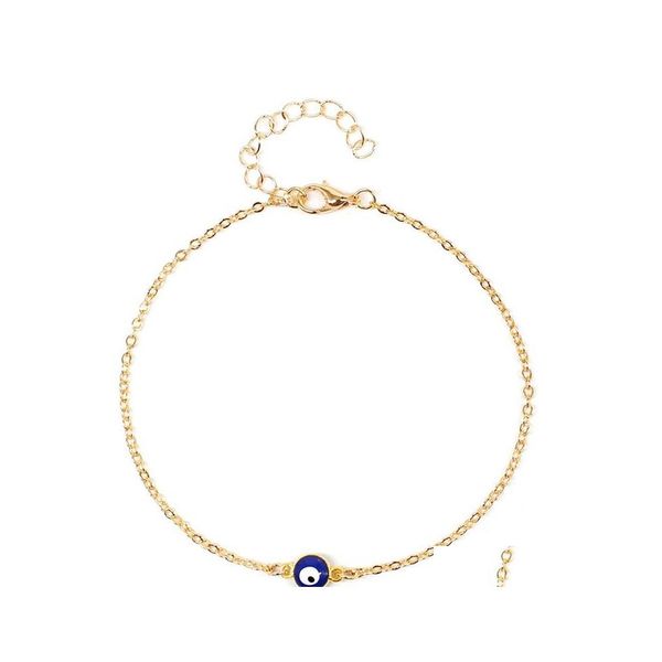 Fußkettchen Damen Evil Eye Alloy Plating Einfaches Fußkettchen 1817 T2 Drop Delivery Schmuck Dhxw7