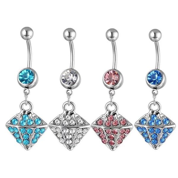 Navel Bell Button Rings Diamanti Stile Puntura Gioielli Pancia Anello Colorf 24D3 Drop Delivery Body Dh2Rf