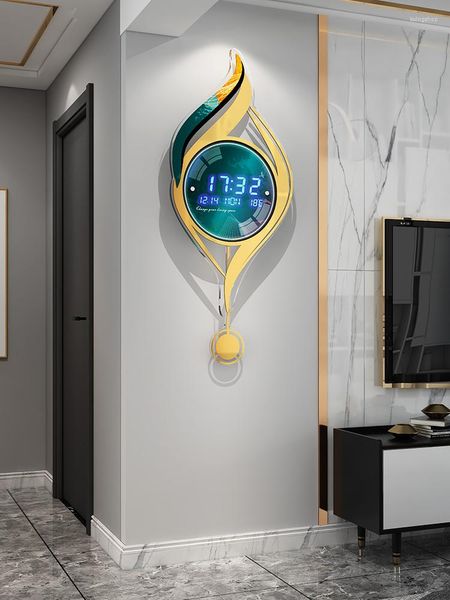 Orologi da parete Calendario perpetuo Orologio elettronico High-end Living Room Decoration Home Creative Light Luxury