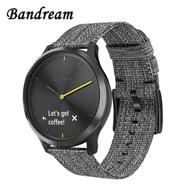 Canvas-Nylon-Uhrenarmband für Garmin Vivoactive 4 4S Venu Luxe Style Vivomove 3 3S HR Quick Release Strap Watch Band312d