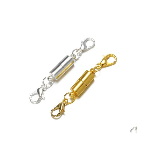 Gancos de ganchos ester/colar de ímã magnético banhado Gold Sier/ouro em forma de cilindro para pulseiras DIY 319C3 Drop Delivering Acalhos C DHO63