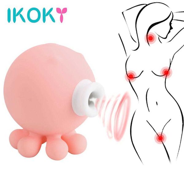Itens de beleza ikoky mamilo massageador 9 velocidade polvo sucking vibrador brinquedos sexy para mulheres clitóris de buceta anal estimulador oral vagina