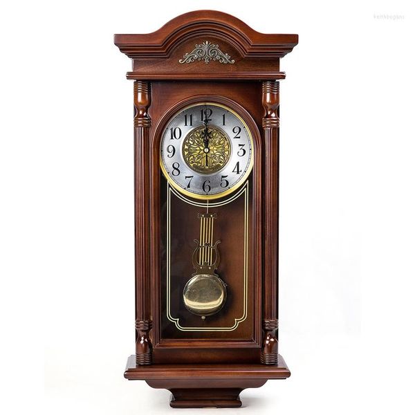 Orologi da parete Grande orologio vintage silenzioso Grande lusso digitale antico europeo in legno classico soggiorno Klok Home Decor AD50WC