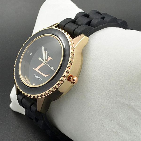 TOP Marca Relojes Moda mujer Niñas Correa de silicona reloj de pulsera de cuarzo L02260x