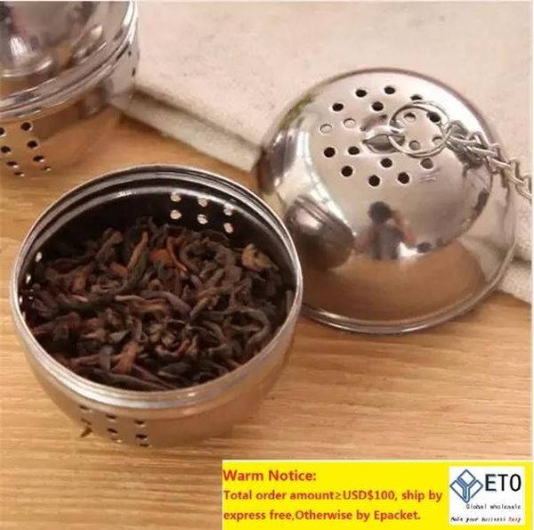 Yeni paslanmaz çelik topu çay infüzer örtü filtresi süzgeç, gevşek çay yaprağı baharat topu halat zinciri ev mutfak aletleri