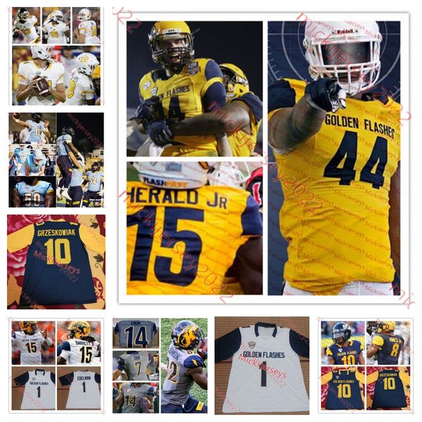 American College Football Wear Mass Futebol personalizado Kent State Golden Flashes 96 Josh Smith Preston Taylor Saivon Taylor-Davis Kevin Toth Tommy Ulatowski Isaac Van