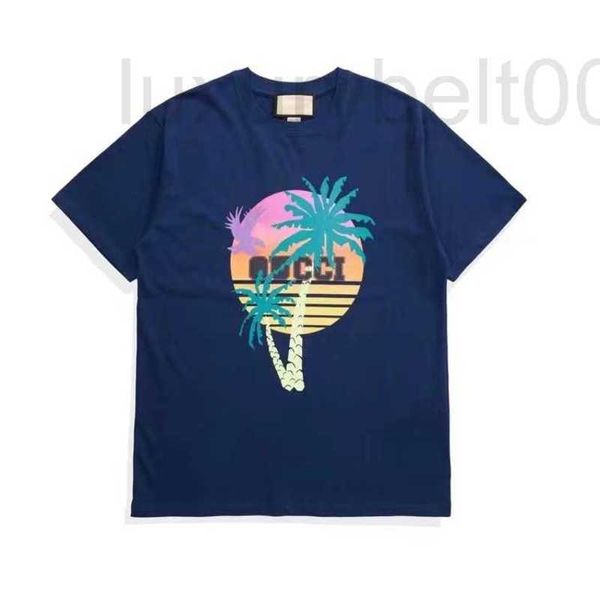 T-shirt da donna firmata I nostri vestiti sono t-shirt a maniche corte T-shirt in cotone lavorato a maglia con stampa Rainbow Coconut Ocean View Letter CPYQ