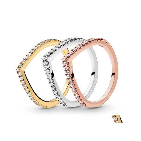 An￩is de casamento feminino SERLING SIERRO ESPELHONLING SLUGKLONE ROSE GOLD GOLD JOIXAS PARA PANDORA CZ DIAMEIRO AMOR CORAￇￃO DIREITO DO GREST DOP DHNDG