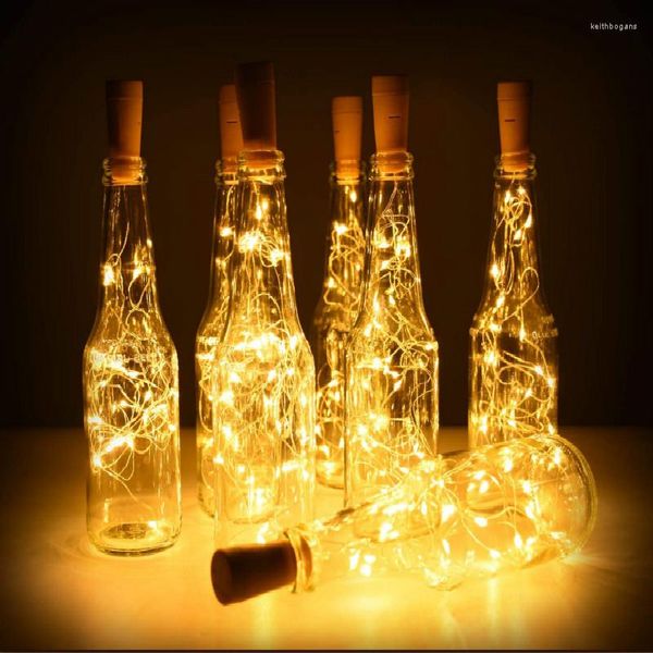 Decorazioni natalizie 2M 20 LED Anno Vino Vaso Bottiglia Luci Sughero Alimentato a batteria Per casa Albero 2022