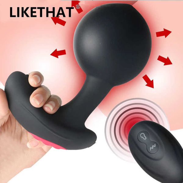 Itens de beleza Bomba de controle remoto inflável de plugue anal inflável Vibrador Vibrador Vibrando brinquedos sexy para homens mulheres