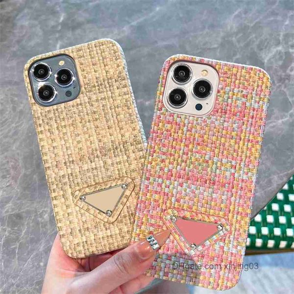 Модные роскошные дизайнерские чехлы для iPhone 14 Pro Case13 12 11 Max Case Case Weave Phonecase Factory Оптовые iPhonecases xinjing03