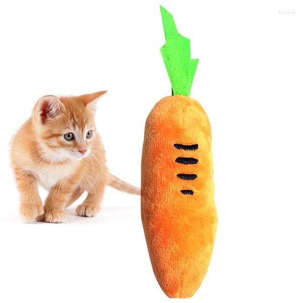 Игрушки для кошек 1pc плюшевые игрушки с морковными собаками интерактивные мягкие скрипучи