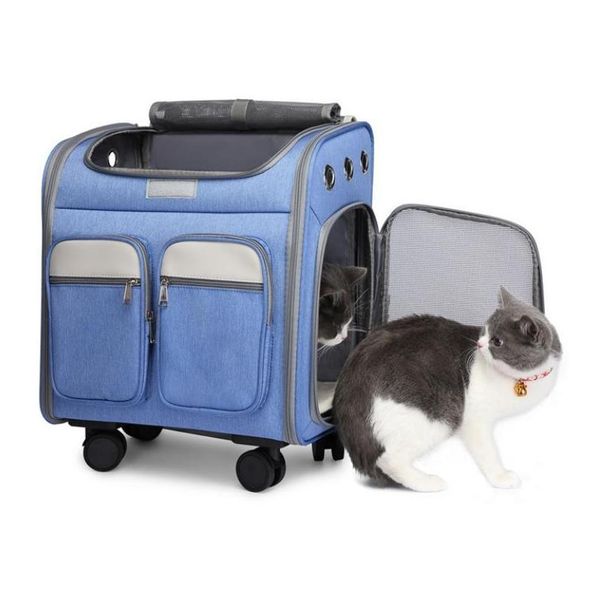 Capas de assento de carro para cachorro, carrinho de estimação para gatos, filhotes, carrinho com rodas, mochila transportadora, mala de transporte de gato, viagem 287f