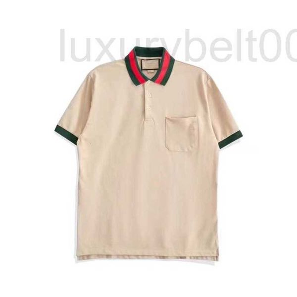 Polos für Herren, Designer-Poloshirt aus Baumwolle mit Bandkragen und Doppel-G-Stickerei, kurzärmeliges T-Shirt für Herren in Paris 4P87