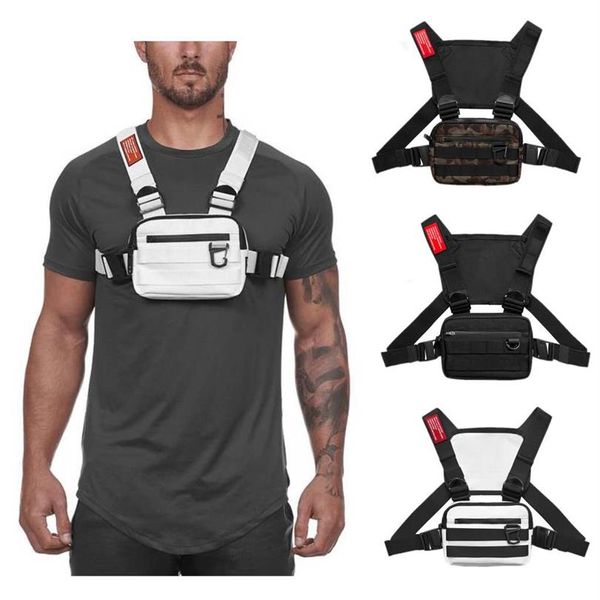 Tactical Colet Chest Rig Packs Packs Harness Holster Radio Walkie Talkie Pouch Sport Outdoor Reflexive Strip Externo Hook Strap Str289J