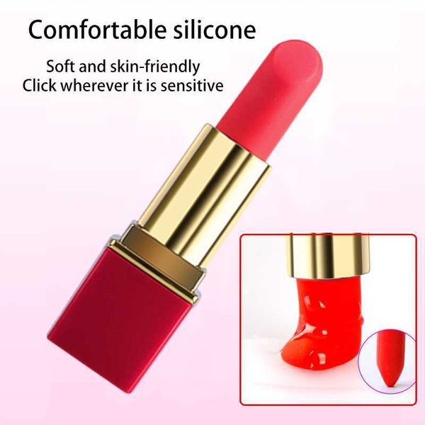 Articoli di bellezza Rossetto a 10 velocità Mini vibratore a pallottola Dildo Stimolatore clitoride Ricarica USB G Spot Massaggio Masturbatore Giocattoli sexy per adulti per le donne