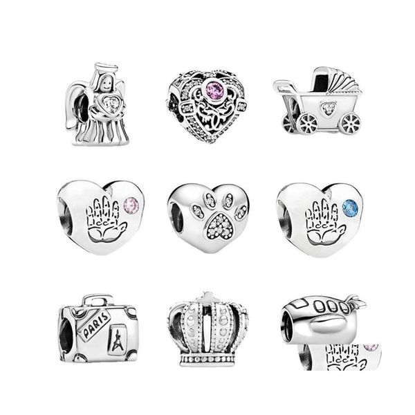 Charms Trendy 925 Sterling Sier Brand Girl Handprint Baby Charm Diy Contas para Pandora Bracelet Girls Fashion Drop Deliver