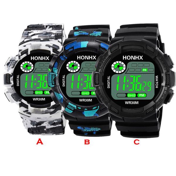 Camuflagem Exército Militar Exército Digital Men Led Men Display G Style Luxury Sports Shocks Watches Male Electronic Wrist Relógios para Man253s