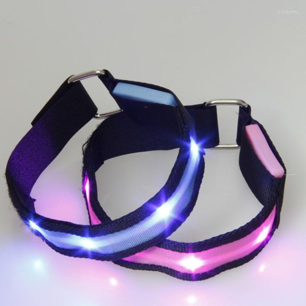 Fingerlose Handschuhe LED-Armband Laufendes blinkendes Sicherheitslichtband für Radfahren Joggen Nachtwandern HSJ88