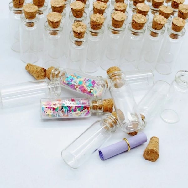 Glasflaschen, Korkstopfen, DIY-Dekoration, Mini-Fläschchen, Kork-Nachricht, Gläser, Flaschenfläschchen, 5–30 ml