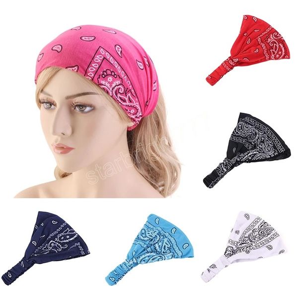 Fasce larghe in cotone elasticizzato Copricapo da donna Turbante Copricapo Fasciatura Fasce per capelli Bandana Fascia larga Accessori per capelli Yoga