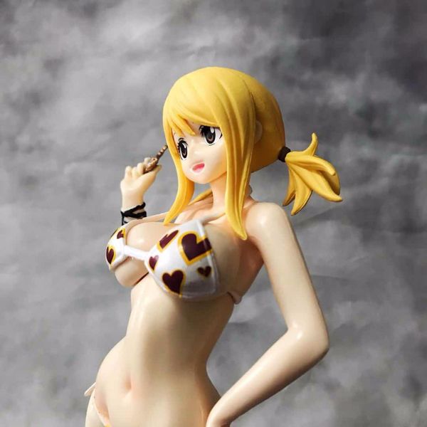 Miniature Giocattoli Fairy Tail Costume da bagno Lucy Action PVC Figure Anime giapponesi Modello di garage Giocattoli Collezione Aldult Doll