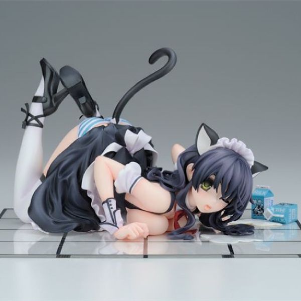 Miniaturen Spielzeug Native Beautiful Girl Serie CAT LAP MILK Schwarz und Blau 1/7 PVC 12CM Figur Anime Sexy Sammlung Modell Puppe Spielzeug Schreibtisch Ornam