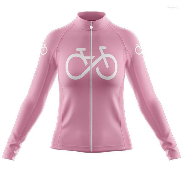 Giacche da corsa Maglia da ciclismo da donna Camicia rosa a maniche lunghe Top Abbigliamento da mountain bike Equipaciones De Ciclismo Mujer Abbigliamento da bicicletta