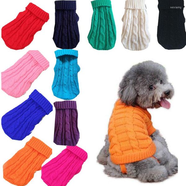 Vestuário para cães suéteres de estimação roupas de inverno para cães pequenos gatos de suéter quente gatos tricô de malha de pano de crochê