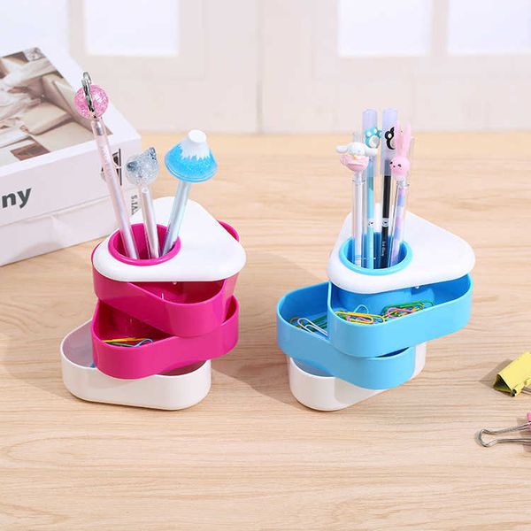 Kawaii Desk Pen Holder Pencil Makeup Storage Box Desktop Organizer Stand Case School Office Cancelleria accessori da scrivania