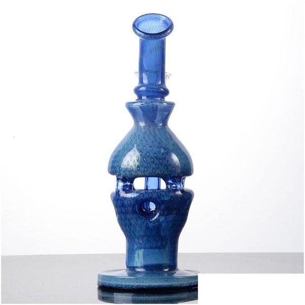 Курительные трубы Огрозистые голубые кальяны Faberge Fab Egg Glass Bongs Showeehead Perc Bong Масло Dab Rig 14 мм женская чаша для воды капля Deli Dhaue Dhaue