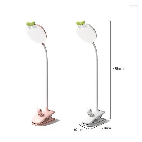 Lampade da Tavolo Lampada da Scrivania LED Con Clip Touch Dimmerabile Dormitorio Studentesco Rosa Protezione Occhi Luce Plastica Notte Per Bambini Lampa