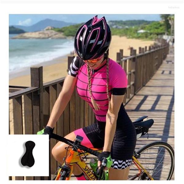 Set da corsa One Piece Team Triathlon Endurance Maglia da ciclismo da donna Tuta manica Macaquinho Ciclismo Feminino Set Gel Pad Jumpsui