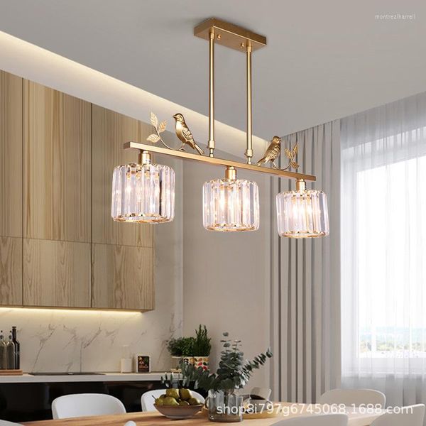 Lampade a sospensione TRAZOS Lampadario moderno Sputnik Lampada da soffitto semi-incasso Illuminazione in oro antico spazzolato Cristallo Decorazione per la casa nordica