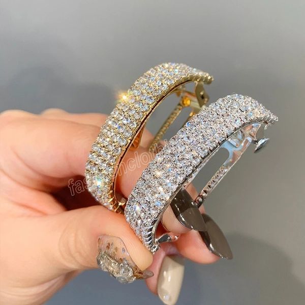 Fermaglio per capelli con diamante temperamento forcina coda di cavallo strass fermaglio decorativo a molla per donna Accessori per capelli per ragazze copricapo