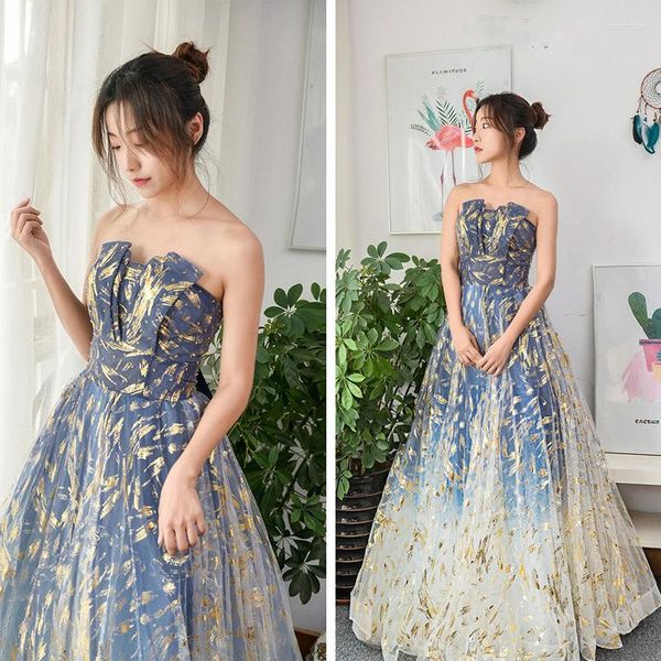 Lässige Kleider, luxuriöses, elegantes Ballkleid, bodenlang, schmale Applikationen, trägerloses Hochzeitskleid, Vintage-Brautjungfer, Prinzessin, romantische Braut