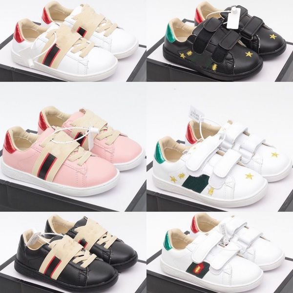 Kids Shoes Designer Treinadores de abelhas casuais infantil infantil infantil infantil garotas meninas crianças pretas brancas rosa marcas de luxo tênis v2d5#