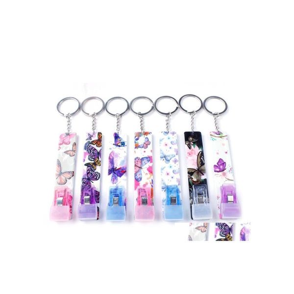 Keychains Bancos de crédito Grabber de cartões de crédito para pregos longos acrílico Cartões bancários de débito PRESSÃO CHAIN ​​TECHERINGS MENINAS MULHERES PLÁSTICO CARTO AN DHK98