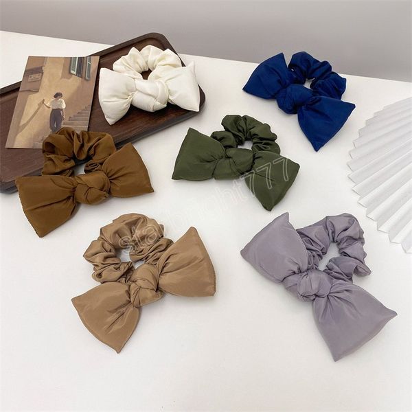 Chic Cute Cotton Bow Ponytail Holder Elastic Hairband Women Girls Hair Scrunchies Accessori per capelli da donna moda invernale