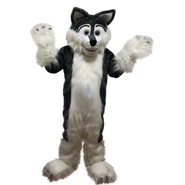 Costume da mascotte per cani Husky, costume da mascotte di carnevale di Halloween, vestito unisex per adulti